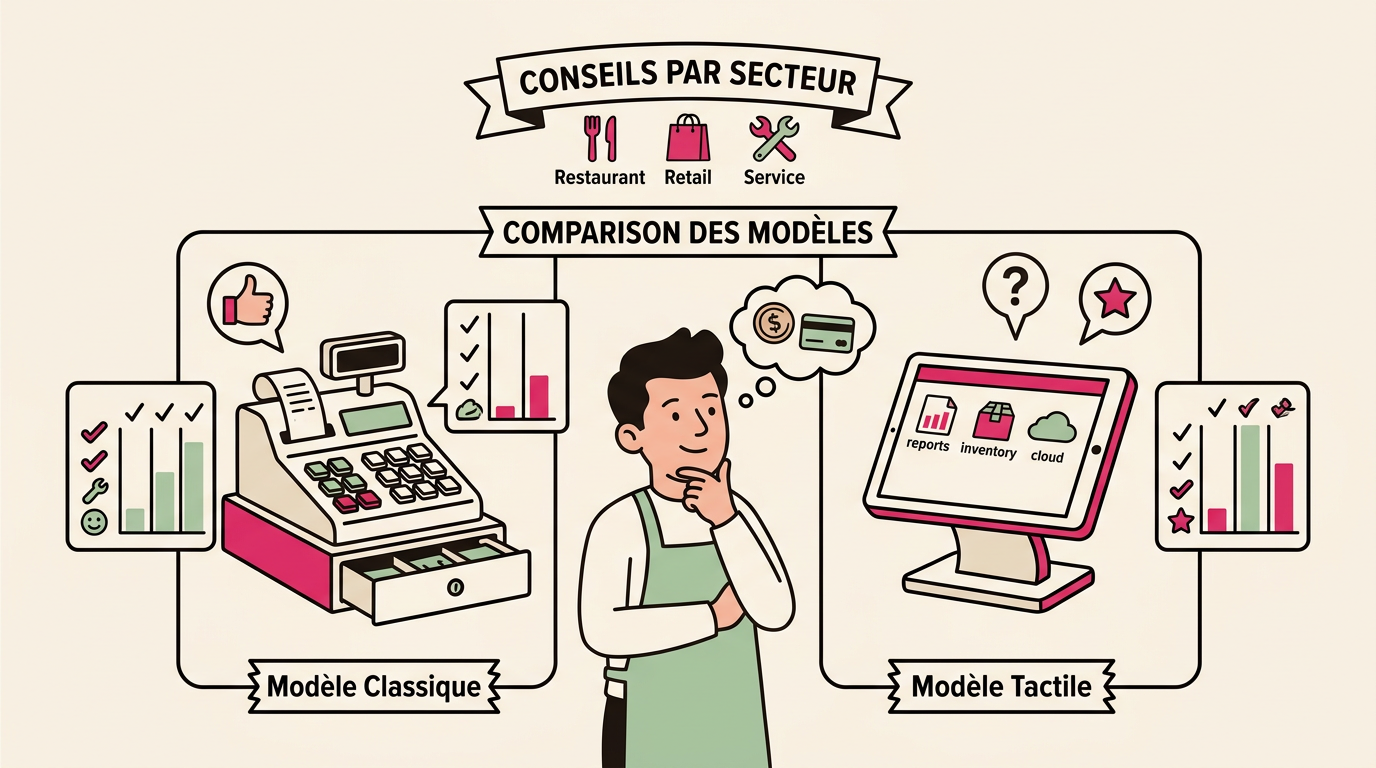 Illustration cartoon, Comment bien choisir sa caisse : le guide pratique