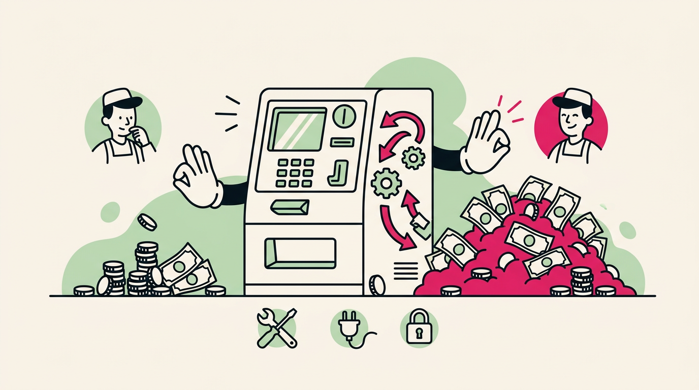 Illustration cartoon, Faut-il installer un monnayeur automatique