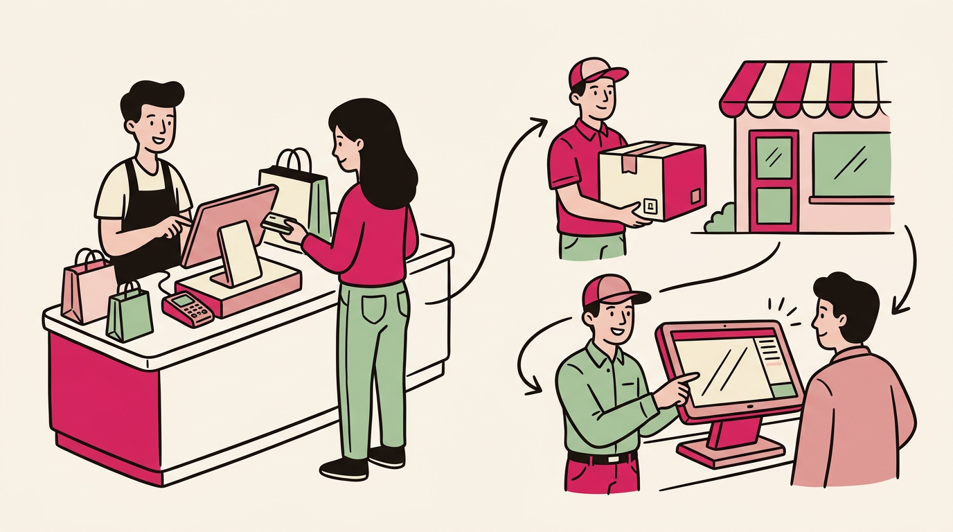 Illustration cartoon, Pourquoi choisir Solution Caisse pour votre système d'encaissement ?