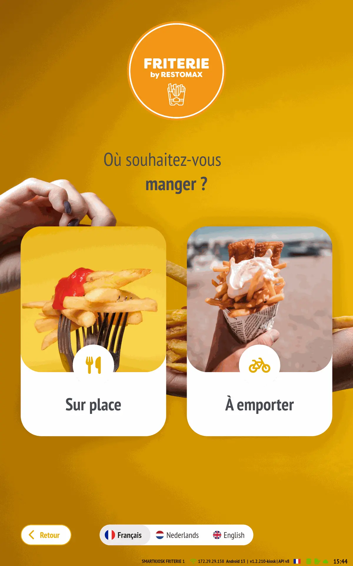 Photo écran RESTOMAX (mini-site borne)
